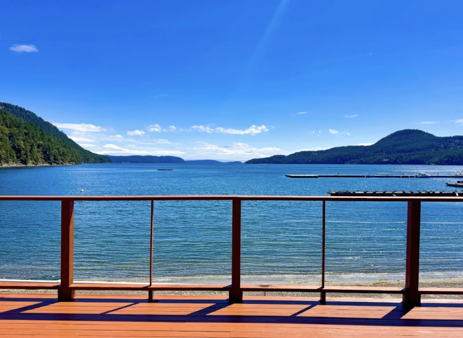 View across Cascade Bay from the Blackfish Café deck